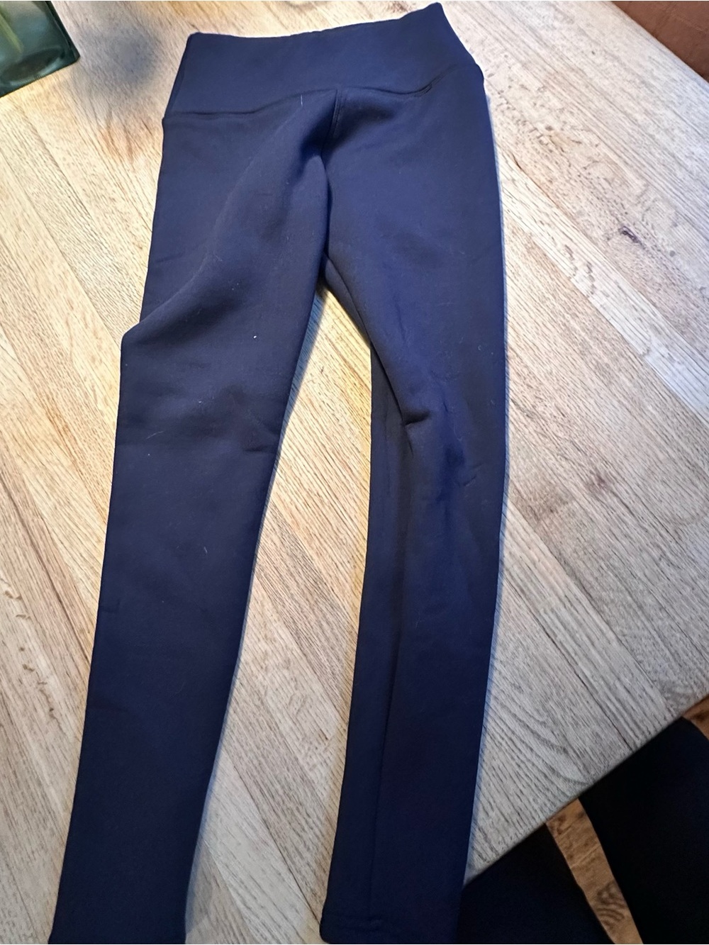 Fleece Lined Leggings Navy High Waist Size